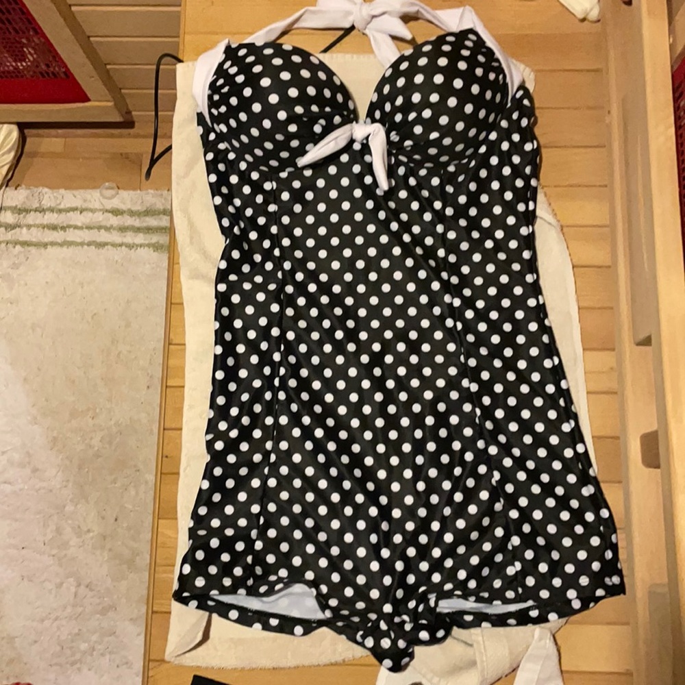 Retro polka dot swimsuit